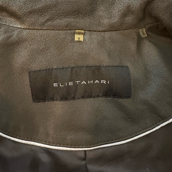 Eli Tahari brown leather jacket size small - Picture 5 of 5